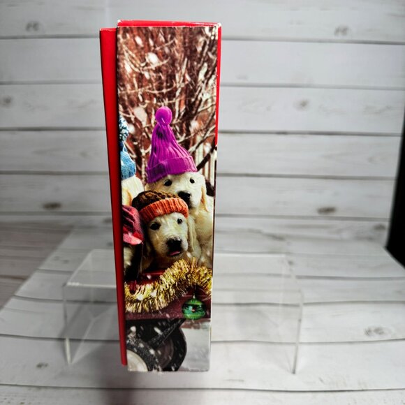 Avanti Puppies in Winter Hats 550 Piece Puzzle by Ceaco Christmas Dogs Wagon - Picture 3 of 7